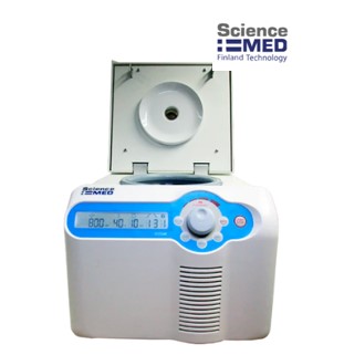 Velocidad 200-15000 x 100 rpm. -20°C a 20°C Temporizador: 30 seg–99 min / HOLD desaceleración en 9 niveles Rotores y adaptadores disponibles 110V