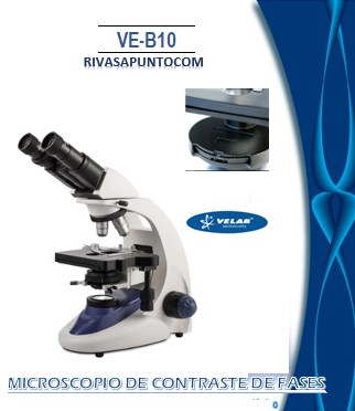 Oculares: WF 10X -20 mm con ajuste de dioptrías y ajuste de distancia interpupilar 48-75 mm. Cabeza: Binocular tipo Siedentopf Inclinada 30°, girato