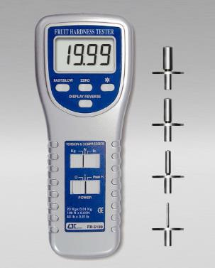 Mide la dureza de la mayoría de las frutas, como manzana, pera, fresa, uva, frutas grandes / duras, frutas pequeñas / suaves.Capacidad máxima: 20Kg